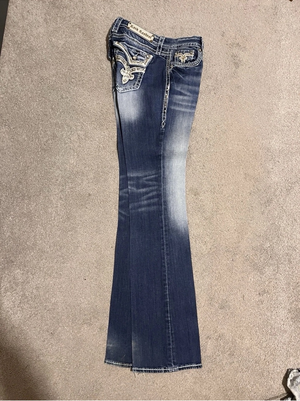 Rock Revival Kai Blue Embellished Boot-Cut Jeans - Picture 8 of 9